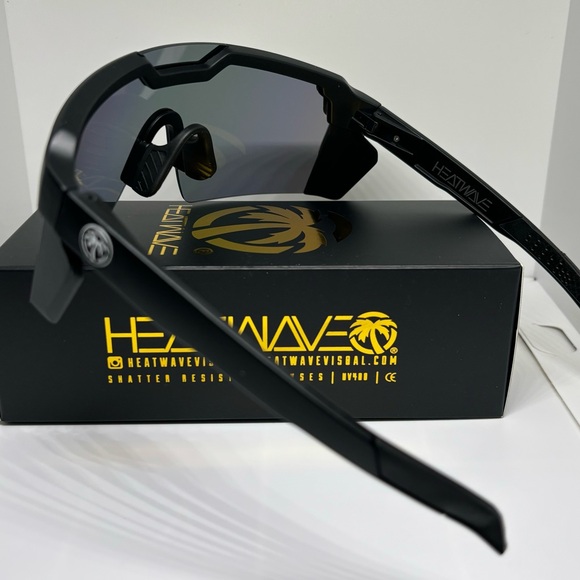 US NIBLarge Shield Rimless Sunglasses Z87 Black Frame Flash Purple Mirror Lens - Picture 3 of 4